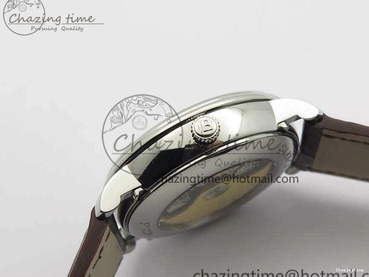0416 FreshLook Villeret 6654 SS Complicated Function OMF 1:1 Best Edition White Dial On Brown Leather Strap A 8119